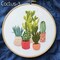 Embroidery Starter Kits for Adults Beginners with Stamped Pattern, Embroidery Floss + Needles + Hoop, Cactus Series, 3 Pack